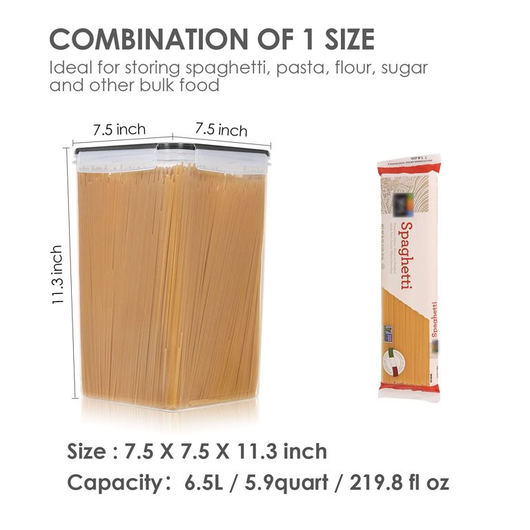 Airtight Clear Flour Container，Vtopmart 4 Pcs Extra Large Tall Plastic Pantry Storage Canisters... | Walmart (US)