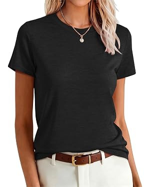 UNCLECAT Womens Short Sleeve Tops Summer Basic T Shirts Crewneck Causal Tee | Solid Color, Trendy... | Amazon (US)
