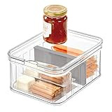 iDesign Crisp Plastic Refrigerator and Pantry Divided Bin, Modular Stacking Food Storage Box for Fre | Amazon (US)