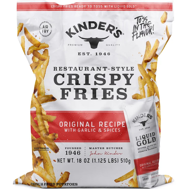 Kinder's Original with Garlic and Spices Frozen Crispy Fries, 18 oz Bag | Walmart (US)