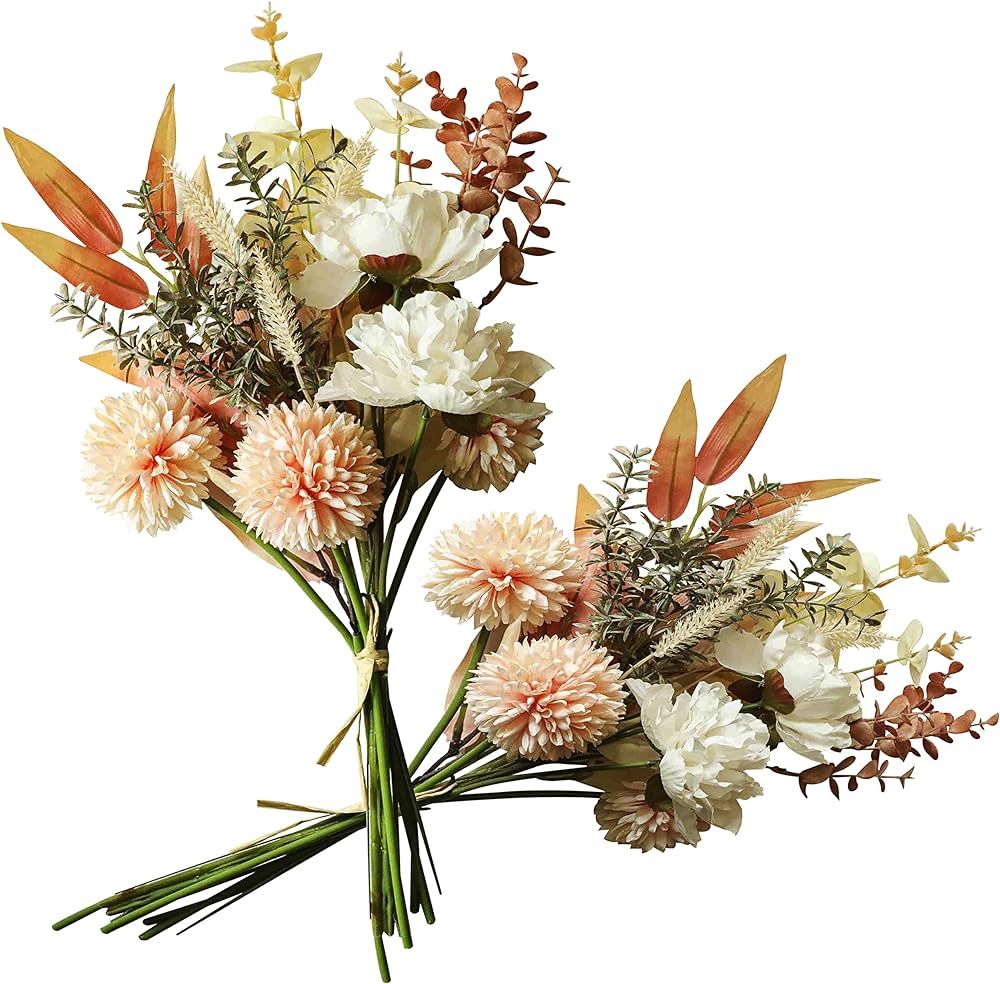 cn-Knight 2pcs Boho Style Artificial Flower Bouquets,17 Inch Bohemian Style Fall Flower Wedding B... | Amazon (US)