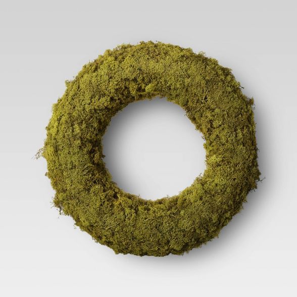 21" Artificial Moss Preserved Wreath - Threshold™ | Target