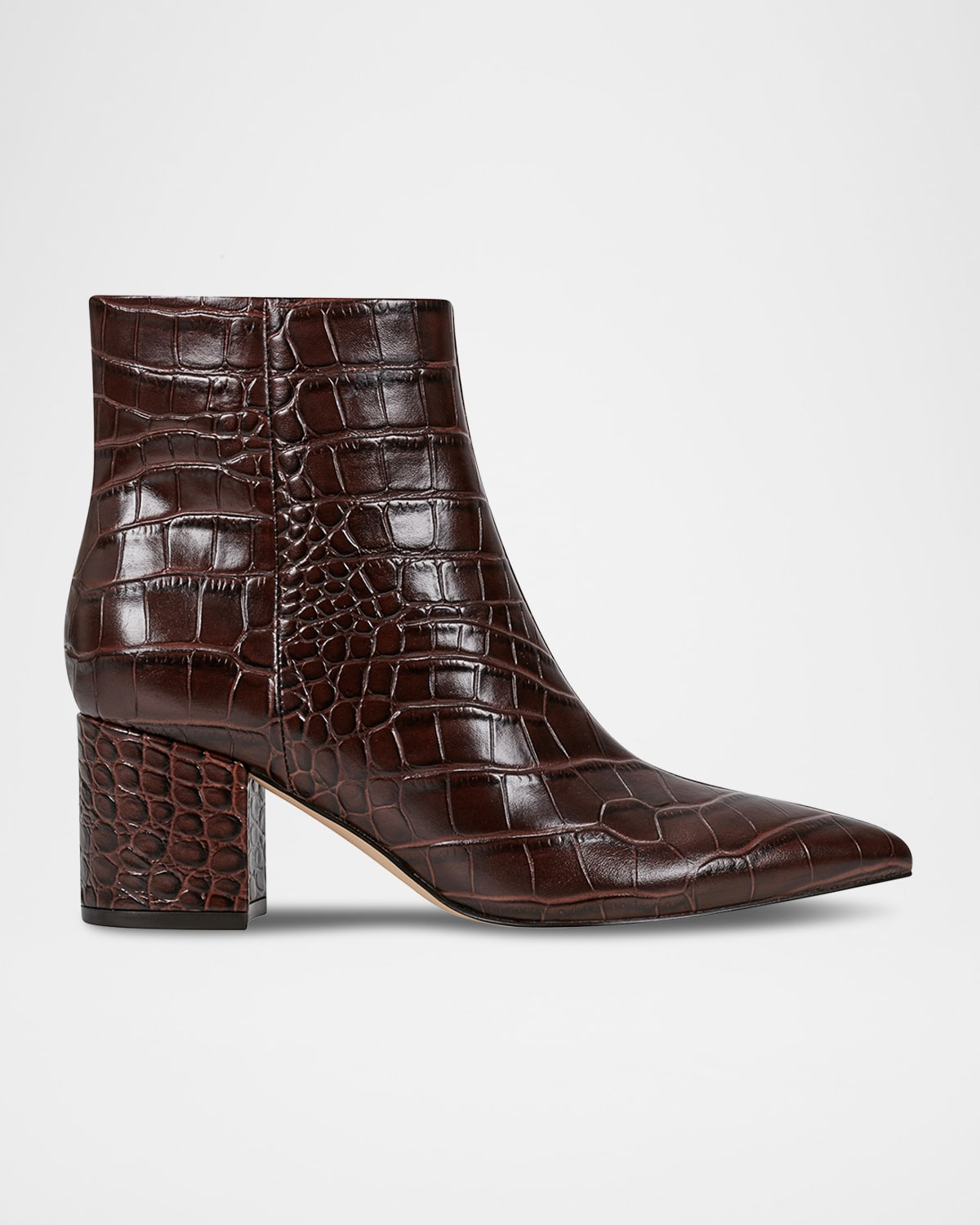 Croco Block-Heel Ankle Booties | Neiman Marcus