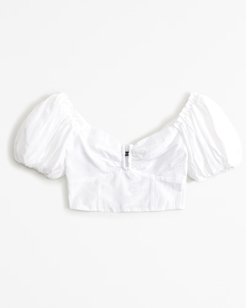 Drama Puff Sleeve Sweetheart Set Top | Abercrombie & Fitch (US)
