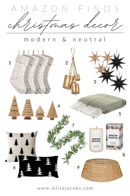 Neutral and modern Christmas decor all from Amazon. From stocking to pillows, holiday candles, brass bells, ornaments and other holiday decorations these curated finds will make it easy to style authentically this year! ✨

#LTKhome #LTKSeasonal #LTKHoliday