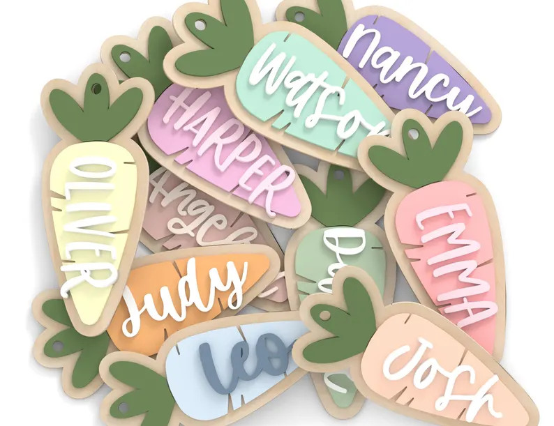 Personalized Carrot Easter Basket Tag, Custom Bunny Gift Tag, Kids Easter Name Tag - Etsy | Etsy (US)