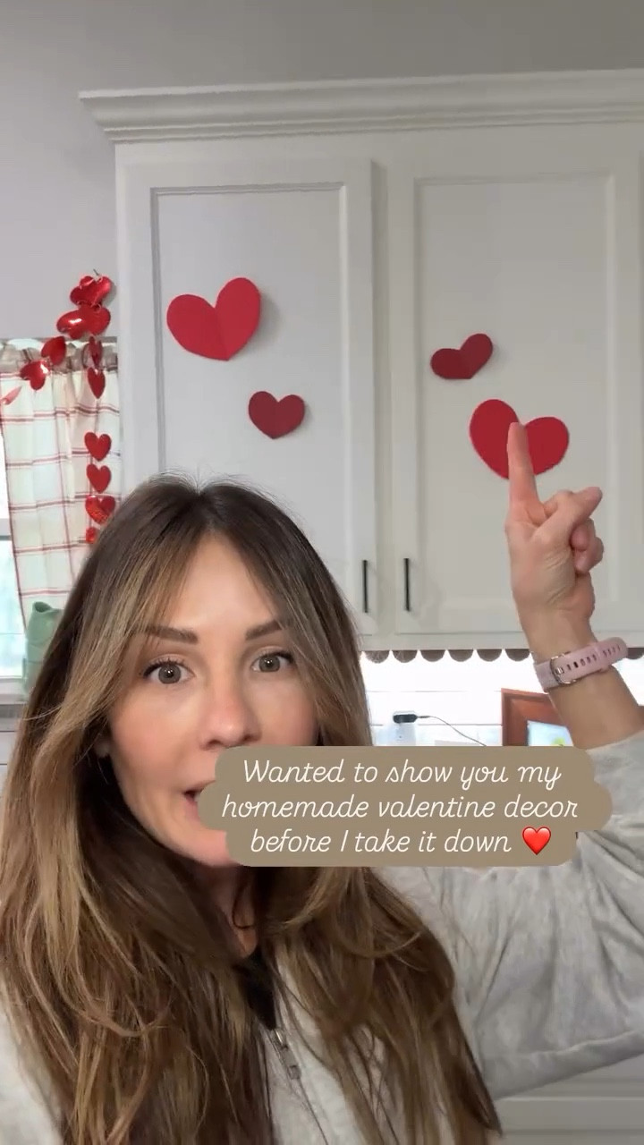 Wanted to show you my homemade valentine decor before I take it down ❤️
Wooden scallops and plant vase make the kitchen cozy. 

#LTKSeasonal #LTKHome