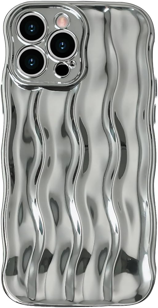 Anuck for iPhone 13 Pro Max Case Wavy Edge Water Ripple Pattern Design, Cute Wave Curly Frame Sha... | Amazon (US)