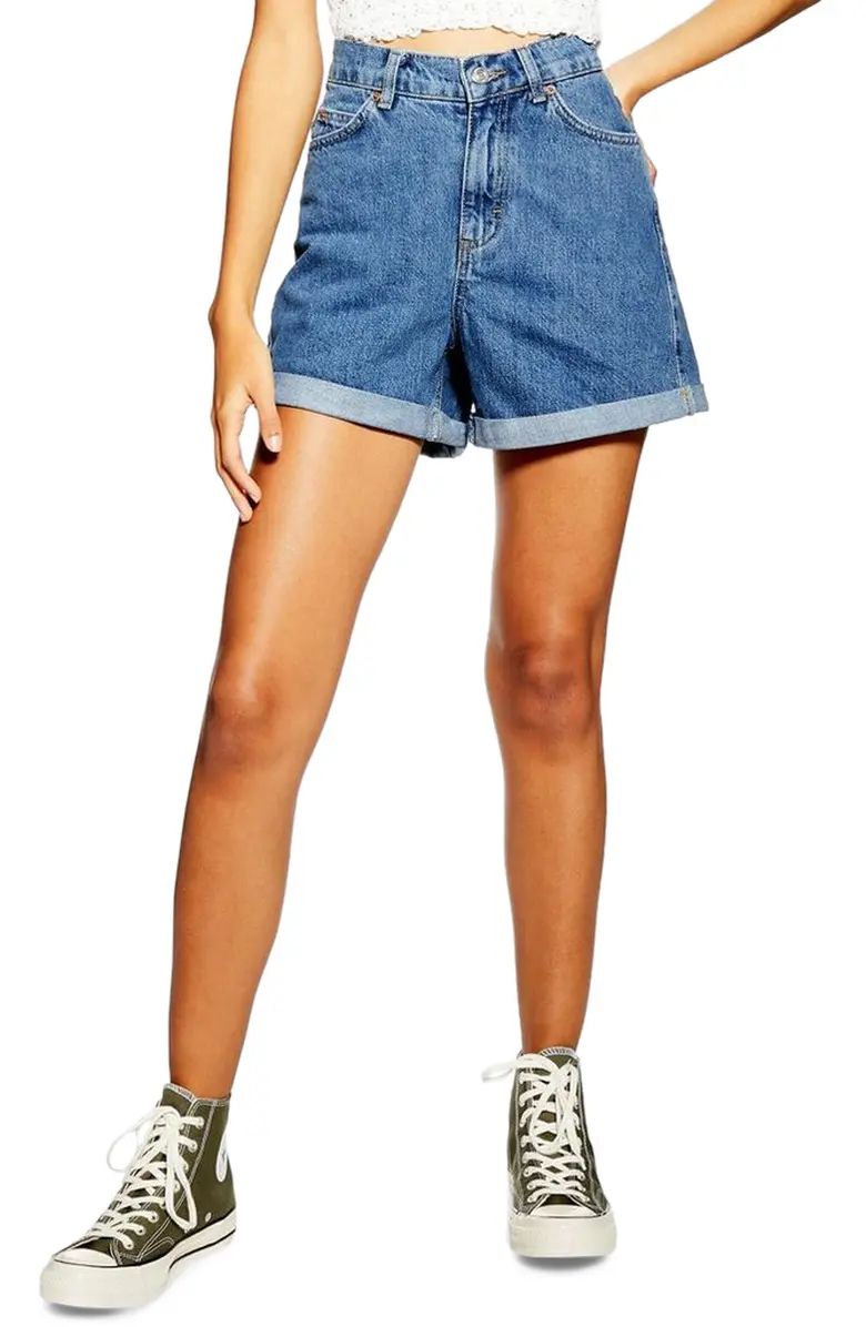 Roll Cuff Denim Mom Shorts | Nordstrom