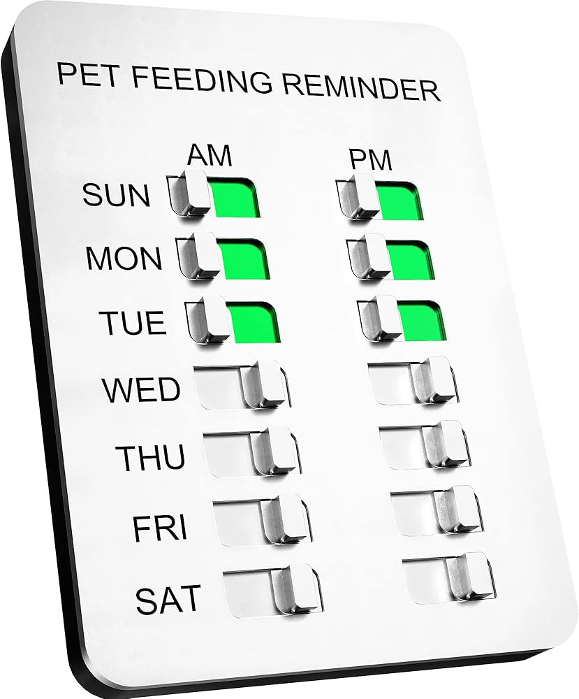 YARKOR Dog Feeding Reminder Magnetic Reminder Sticker,AM/PM Daily Indication Chart Feed Your Pets... | Amazon (US)