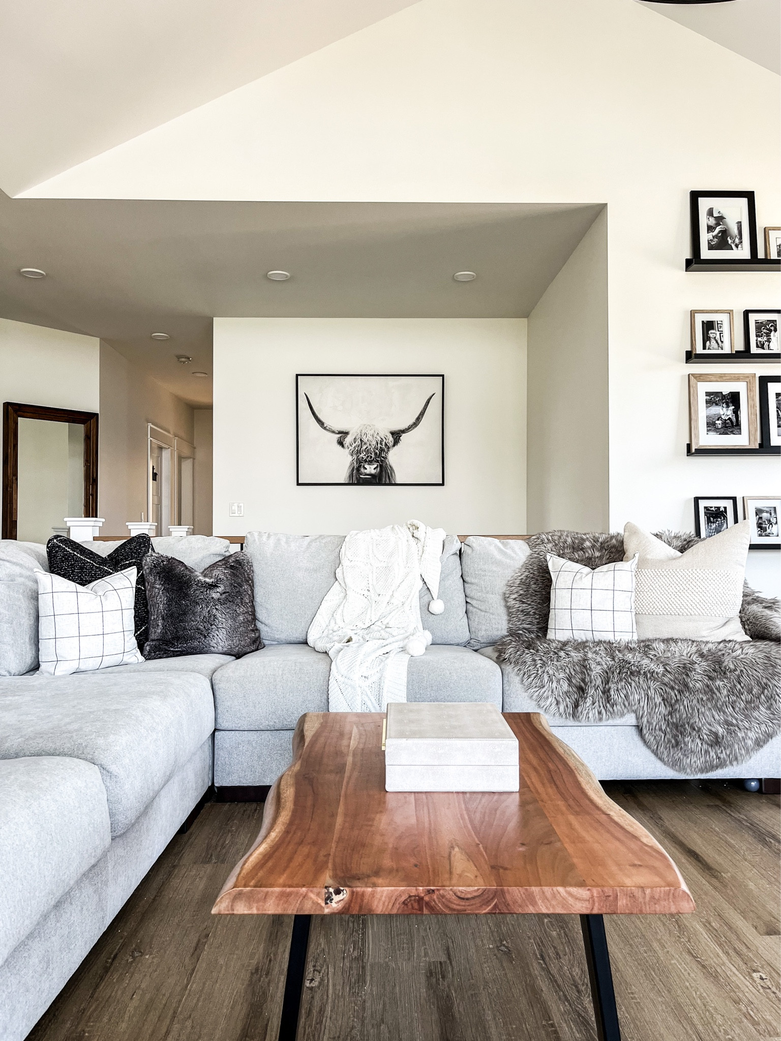 H O M E / living room decor. Loving the faux leather decorative box for organizing remotes & coasters…but longing for the days I can have more on my coffee table…toddlers 🤦🏻‍♀️

#LTKhome #LTKstyletip