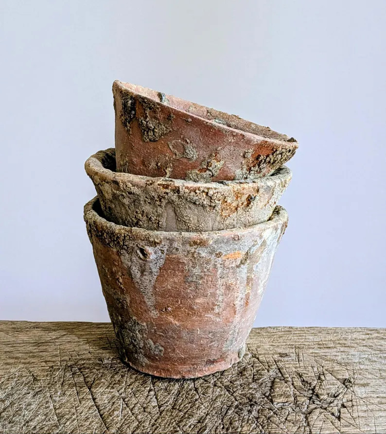 Trio of Antique French Resin terracotta pots | Etsy (Global)