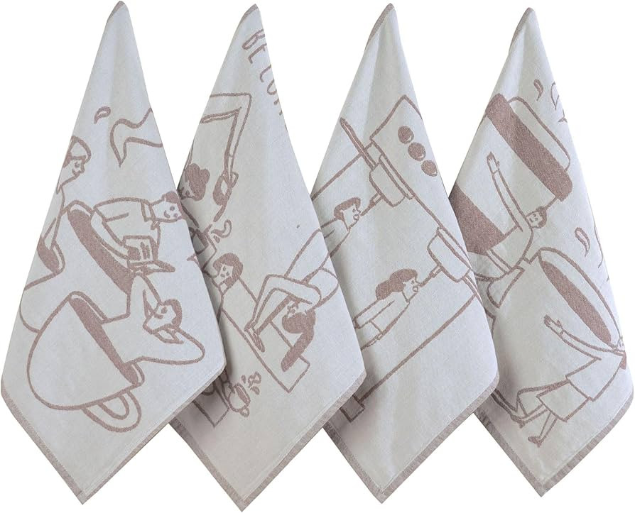 sea me at home Coffee Themed Funny Dish Towels for Kitchen Drying, 100% Cotton Kitchen Tea Towel ... | Amazon (US)
