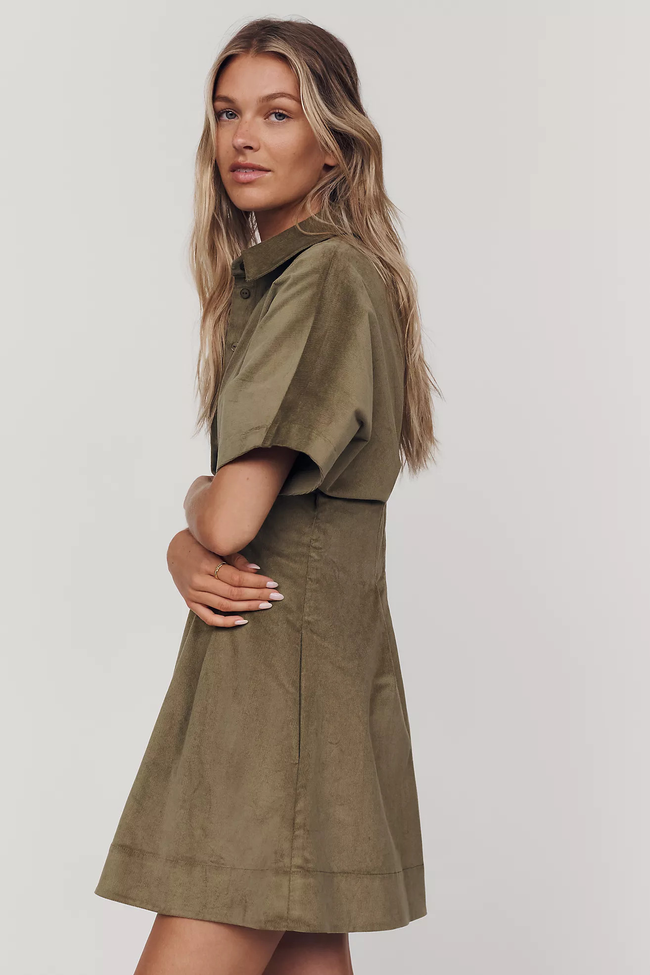 Exquise Tobie Corduroy Mini Shirtdress | Anthropologie (US)