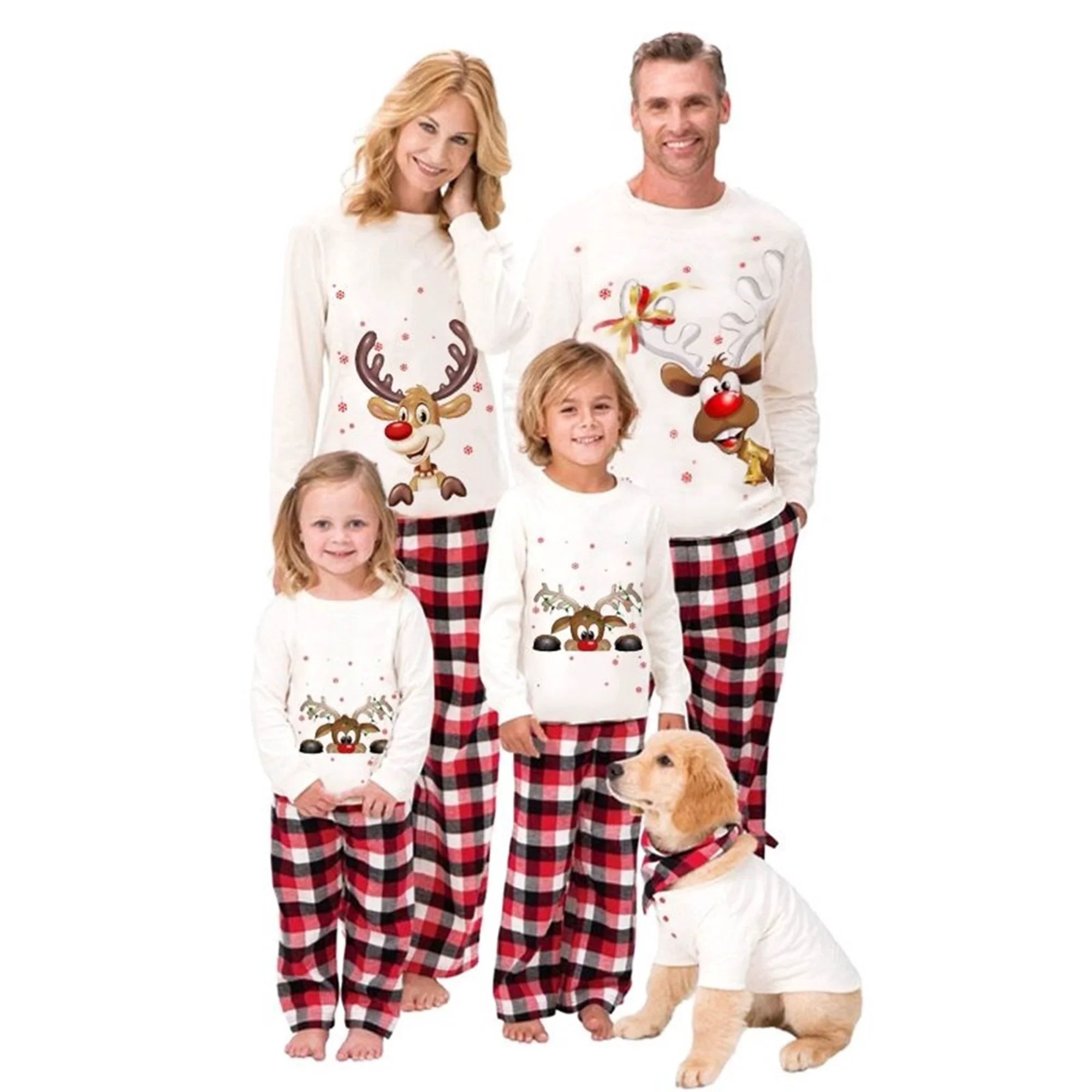 Hirigin Christmas Family Matching Clothes Outfits for Couples Dog Owner Long Sleeve T-Shirt + Cas... | Walmart (US)