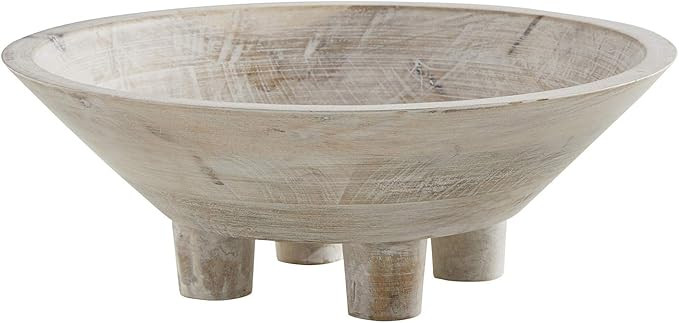 47th & Main Smooth Footed Mango Wood Bowl, Small, Whitewash | Amazon (US)