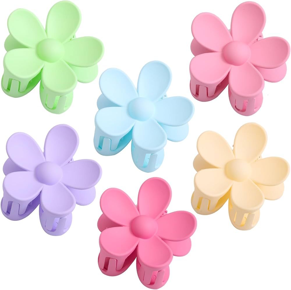 6PCS Flower Hair Clips, Matte Claw Clips for Women, Flower Clips for Thick Thin Hair, Large Daisy... | Amazon (CA)