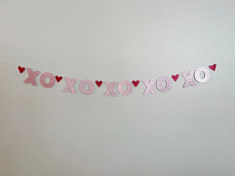 XOXO Banner, Valentine’s Day Banner, Valentine’s Garland, Valentines Day Decor, Galentine’s... | Etsy (US)