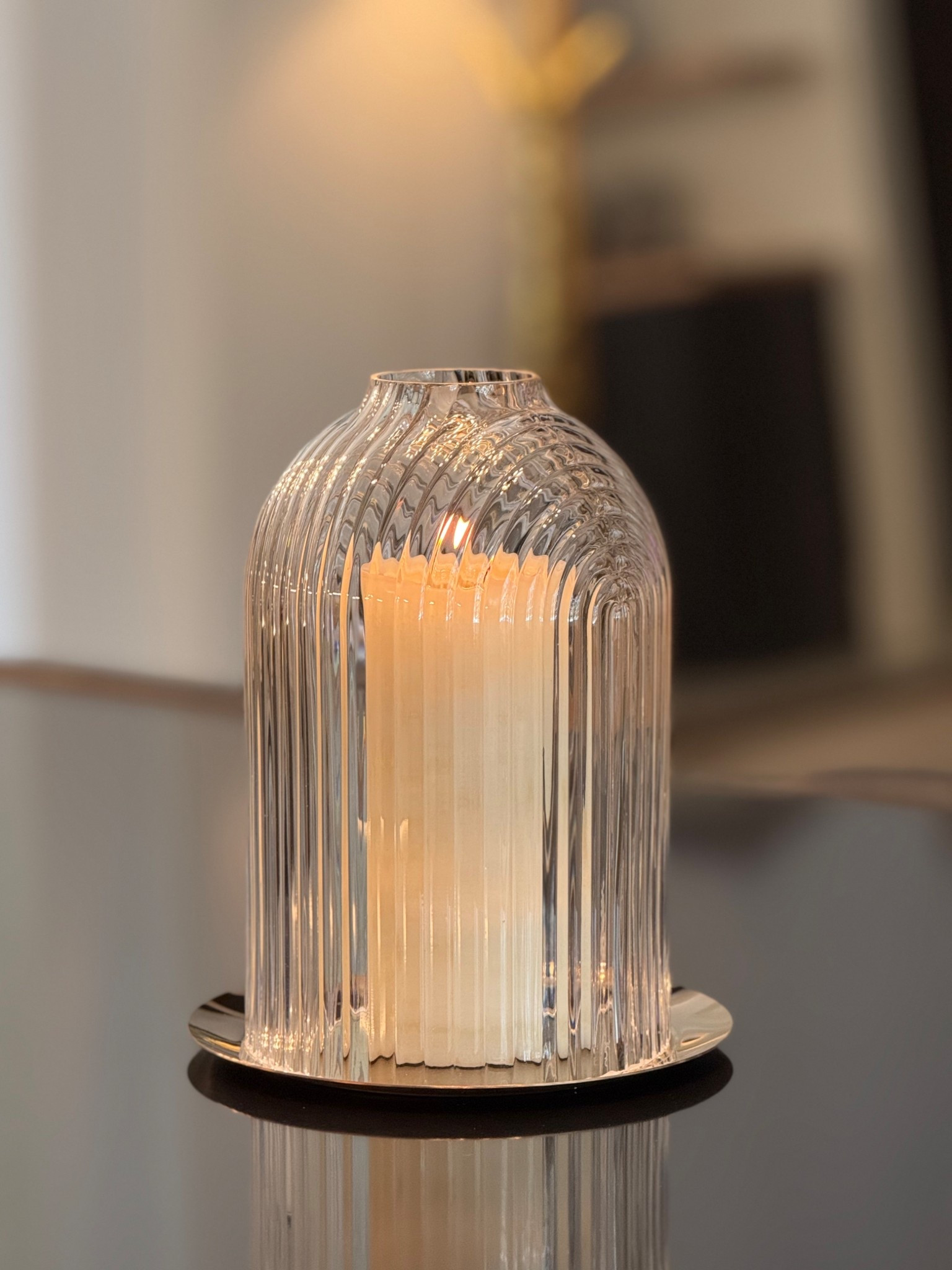 Obsessed with my new glass dome candle holder 🕯️ Can’t wait to have this out around the holidays to add an extra cozy feel! 🥰
Candle, candle holder, candle decor, candle dome, candle votive, glass candle holder, cozy decor, pillar candle. 

#LTKStyleTip #LTKHome #LTKSeasonal