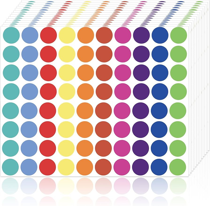 4000 PCS Colored Dot Stickers,3/4" Sticker Dots Assorted Colors, Round Coded Labels for Garage Sa... | Amazon (US)