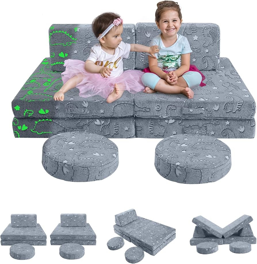 MeMoreCool Kids Couch, Kids Play Couch, Kid Couch Sofa, Kids Couch for Playroom, Modular Kids Cou... | Amazon (US)