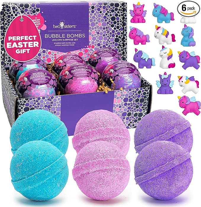Unicorn Bath Bombs for Girls with Surprise Toys Inside (6 Pack) - Large Bubble Bomb for Kids, Gen... | Amazon (US)