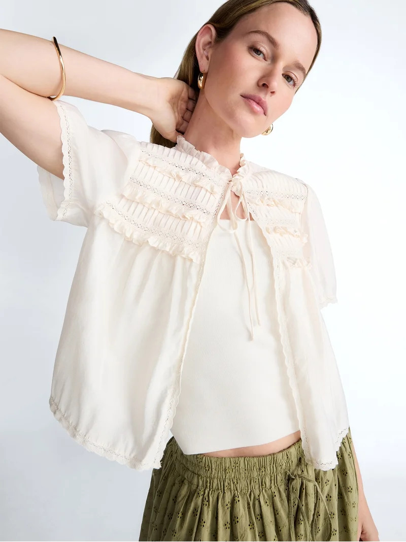 Scoop Women’s Crochet Lace Top, Sizes XS-4X | Walmart (US)