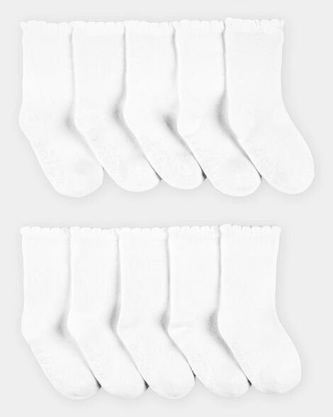 Toddler Girl 10-Pack Scallop Crew Socks | Carter's | Carter's Inc
