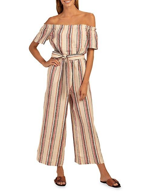 Trina Turk Key Striped Linen Jumpsuit | Saks Fifth Avenue