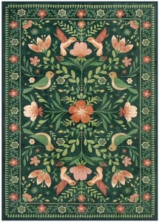 Moynesa Living Room Rug 5x7, Washable Modern Cottage Green Area Rugs for Bedroom Dining Room, Far... | Amazon (US)