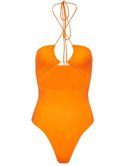 Magda Butrym - Criss-cross onepiece swimsuit - Orange | Luisaviaroma | Luisaviaroma