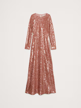Bias-Cut Sequin Maxi Dress | Banana Republic (US)