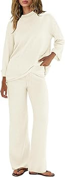 Yanekop Womens Matching Lounge Sets 2 Piece Outfits Sweater Set Lightweight Knit Loungewear Set C... | Amazon (US)