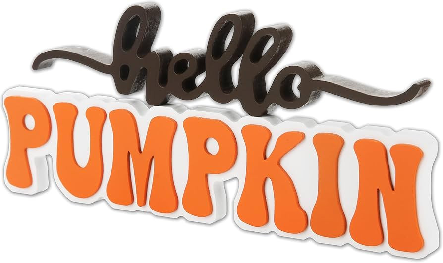 Fall Decorations for Home Thanksgiving Decor Fall Decor Pumpkin Decor, 2Pcs Wooden Hello Pumpkin ... | Amazon (US)