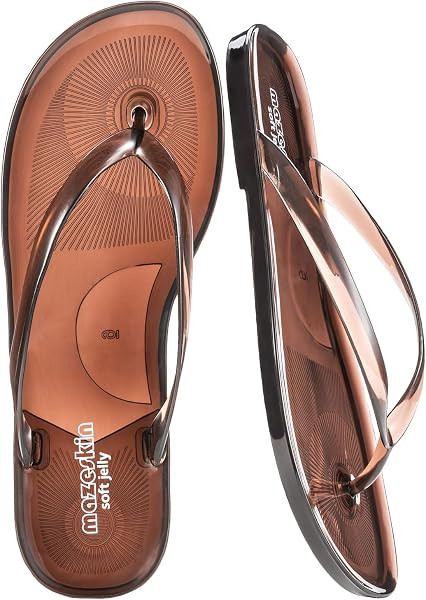 mazeskin Womens Jelly Flip Flops Soft Flexible Thong Sandals | Amazon (US)