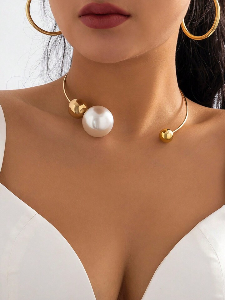 1 collar llamativo con forma de bola y cuello abierto a la moda, adecuado para que las mujeres lo... | SHEIN