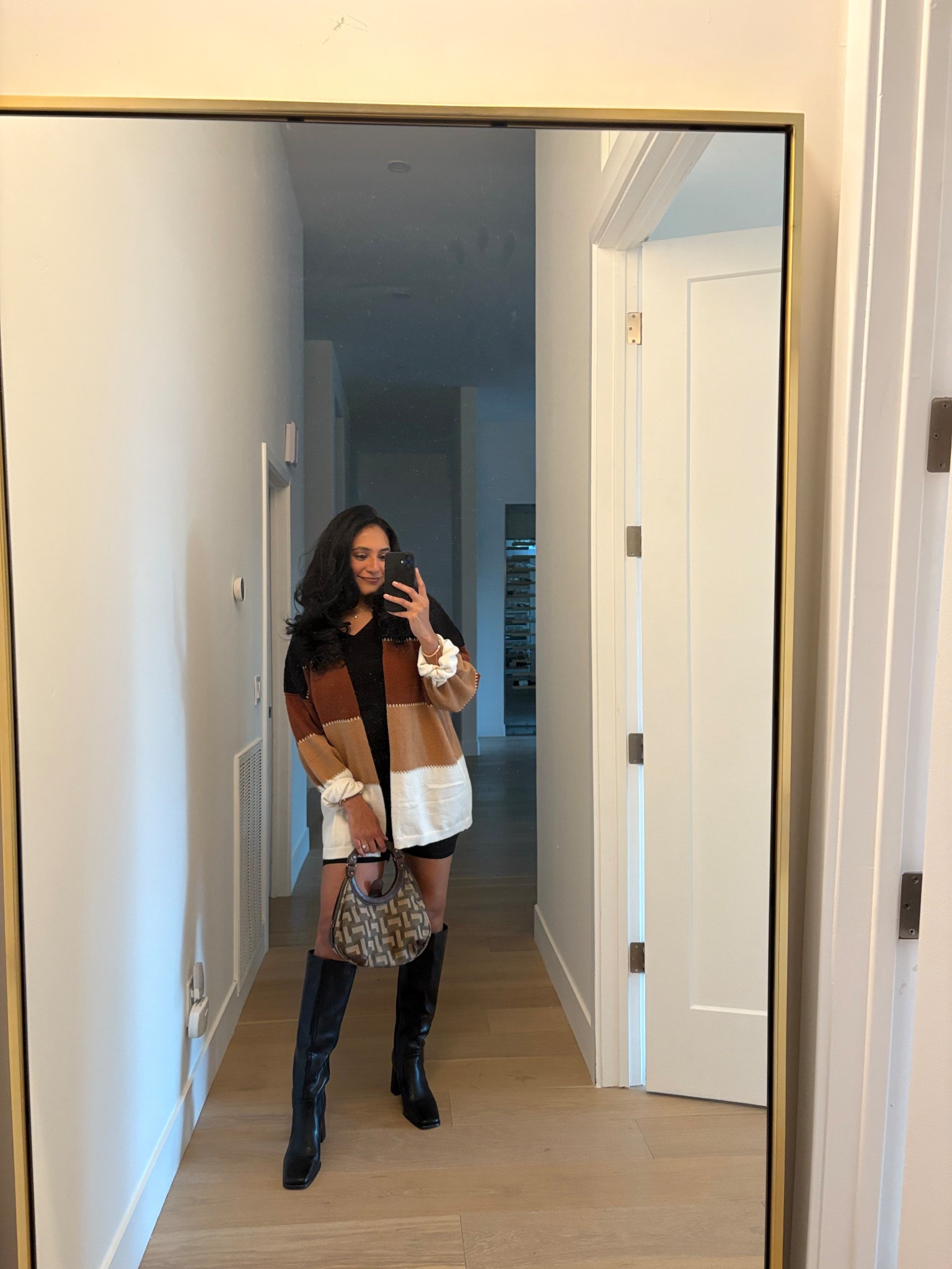 Love winter styling. Winter outfit. Fall outfit. Knee boots. Knee high boots. Winter cardigan. Winter sweater. Winter look. Date night outfit. Casual night outfit. 

#LTKFindsUnder100 #LTKMidsize #LTKootd