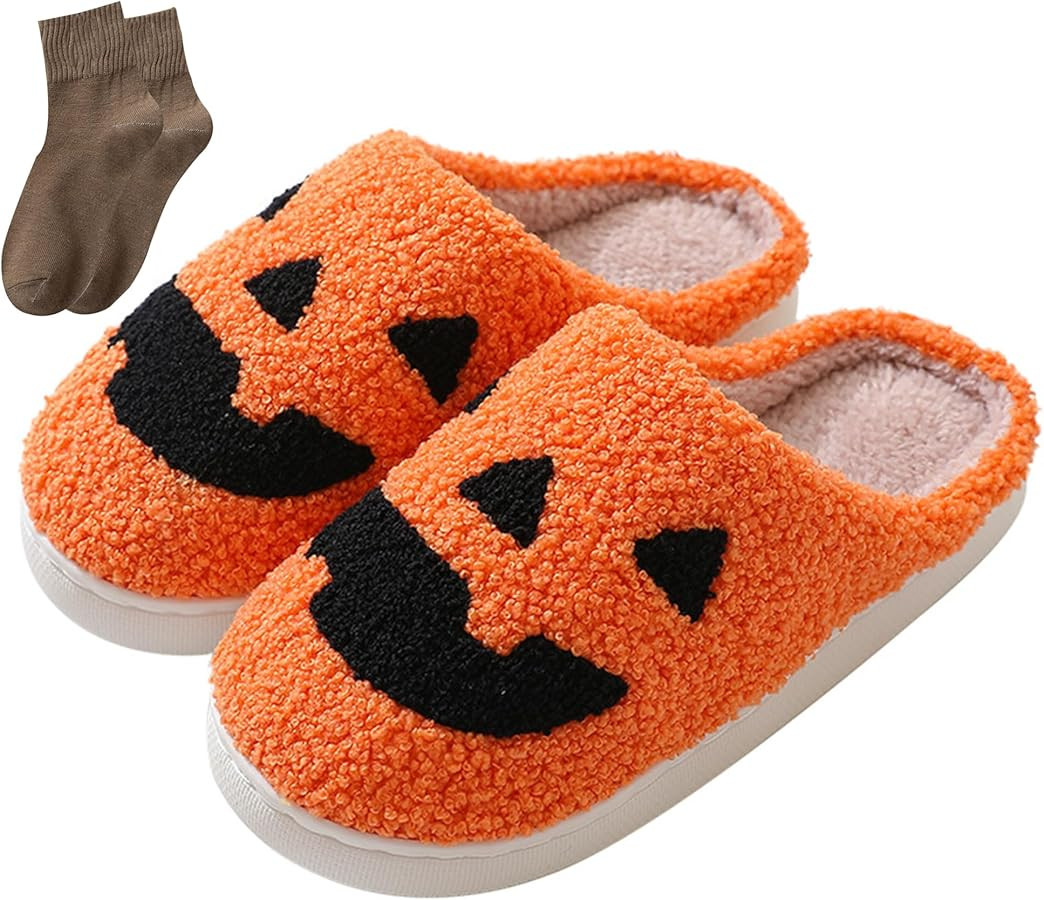 Happy Face Slippers for Women Men,Retro Soft Cozy Comfy Plush Lightweight House Slippers Slip-on ... | Amazon (US)
