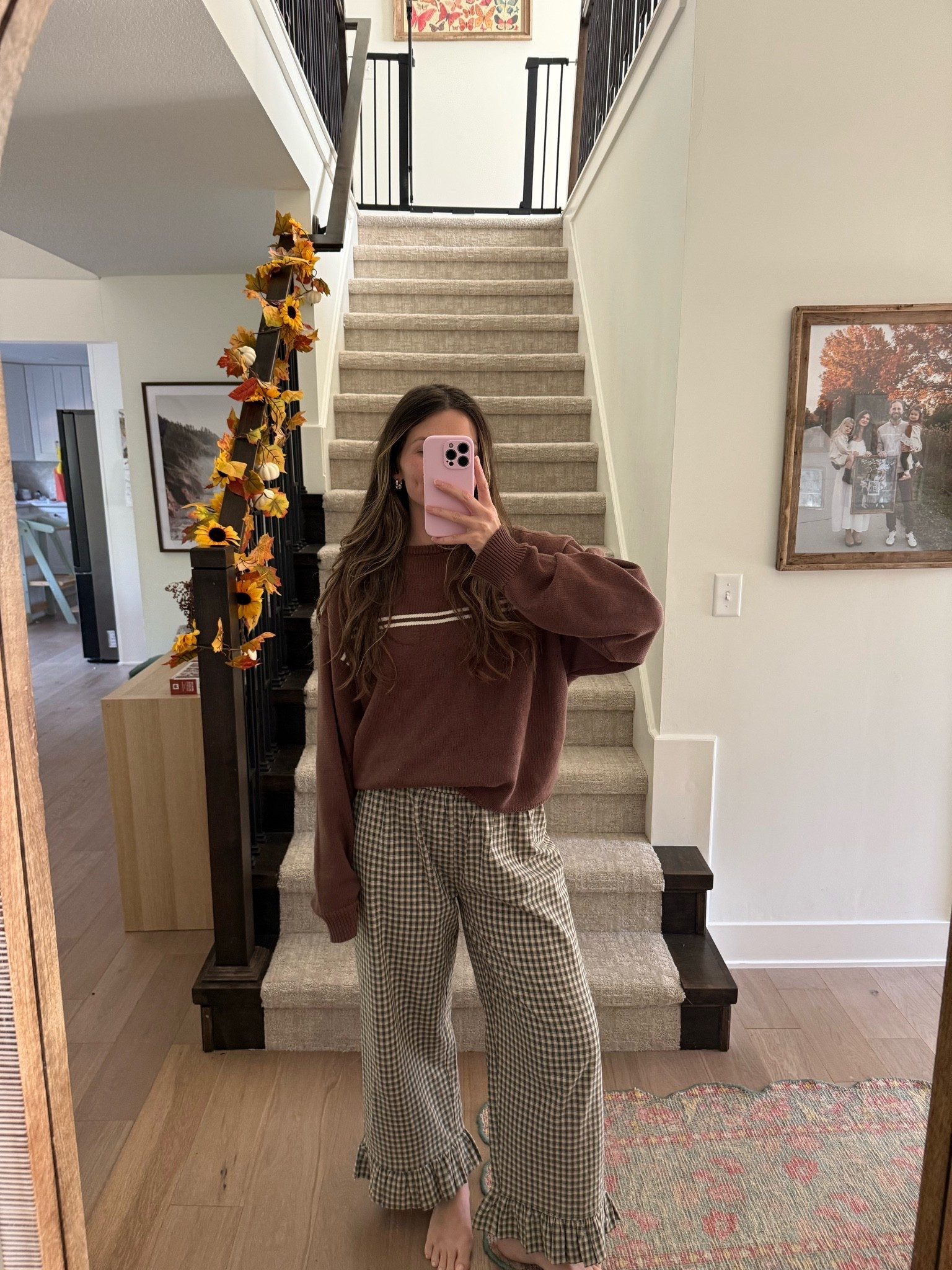 medium in sweater and small in pants! Decorated for fall today! Paired with a green tee for going outside! 

Fall outfit

#LTKootd #LTKSeasonal