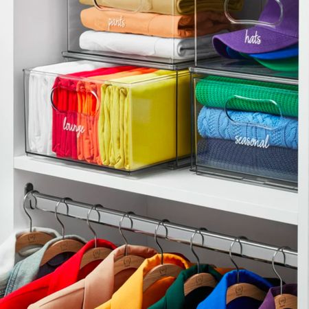 Hello rainbow closet dreams - obsessed with the shoes, clothes, and organization!  The bins and labels are from #TheHomeEdit at Walmart! 

#LTKhome