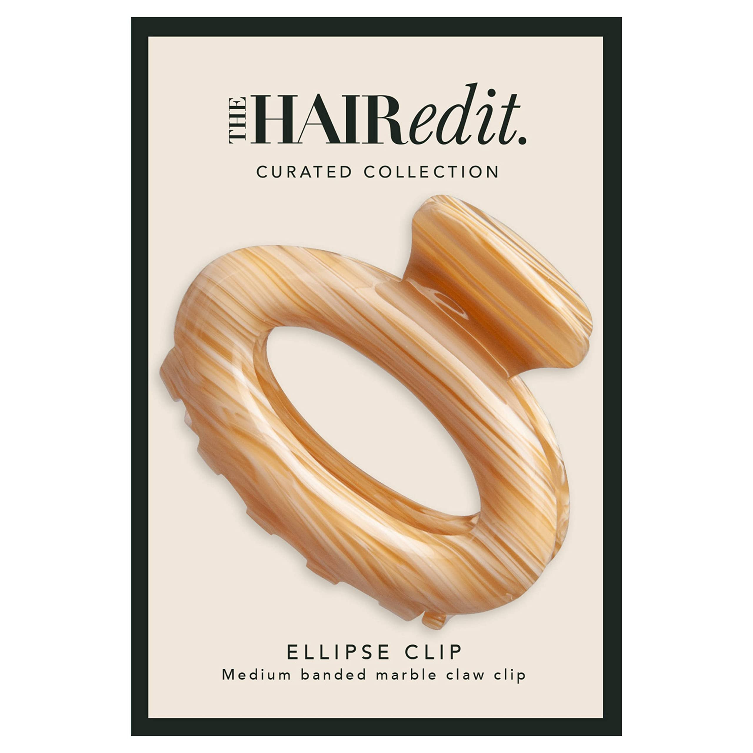 The Hair Edit Ellipse Clip - Oval Shaped Claw Clip in Caramel Striated Marble | Amazon (US)