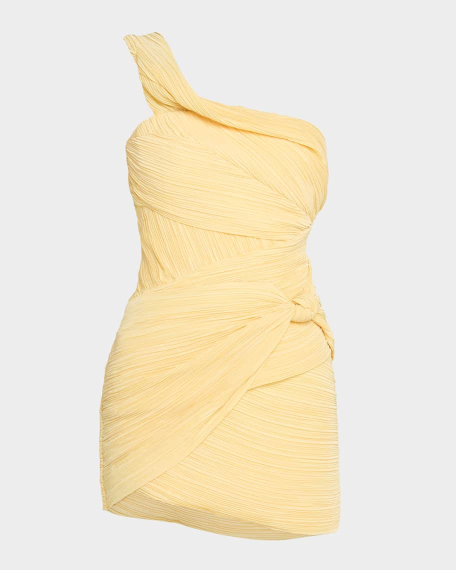 Ahra Asymmetric Plisse Mini Dress | Neiman Marcus