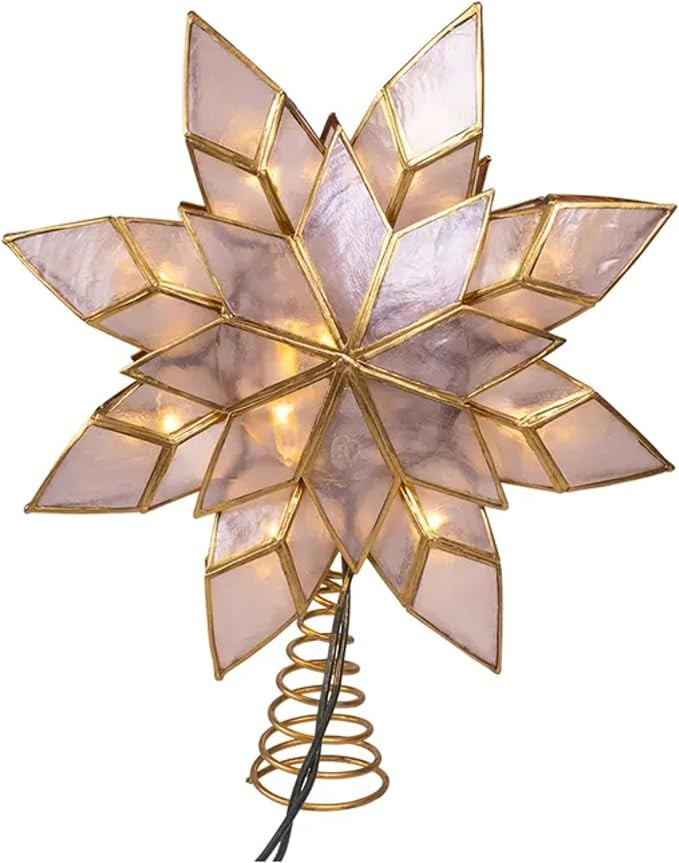 Kurt Adler 10 Lights LED Capiz Clear Star Treetop | Amazon (US)