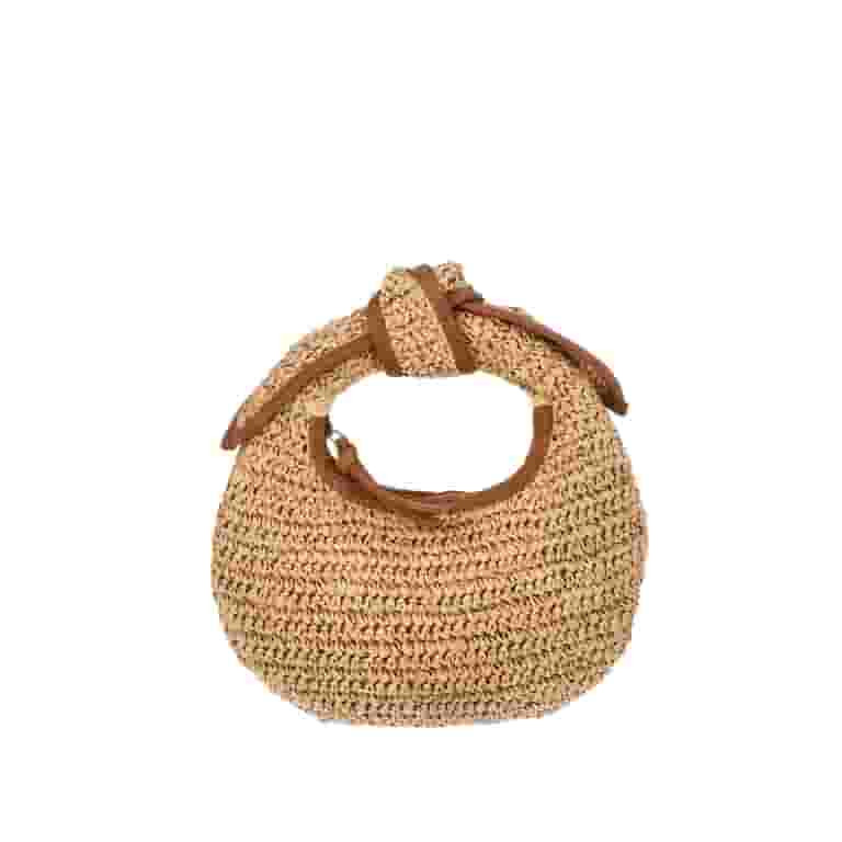 Time and Tru Women's Top Knot Mini Crescent Bag, Natural | Walmart (US)
