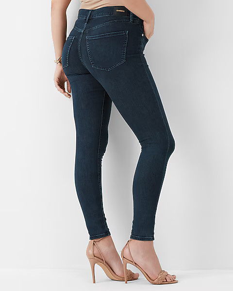 Mid Rise Dark Wash Supersoft Skinny Jeans | Express