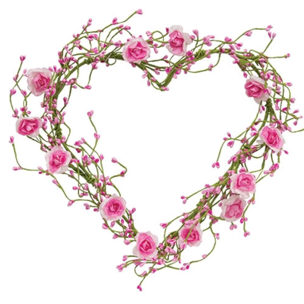 Pink Roses & Pip Berry Heart Wreath | Shop Simon