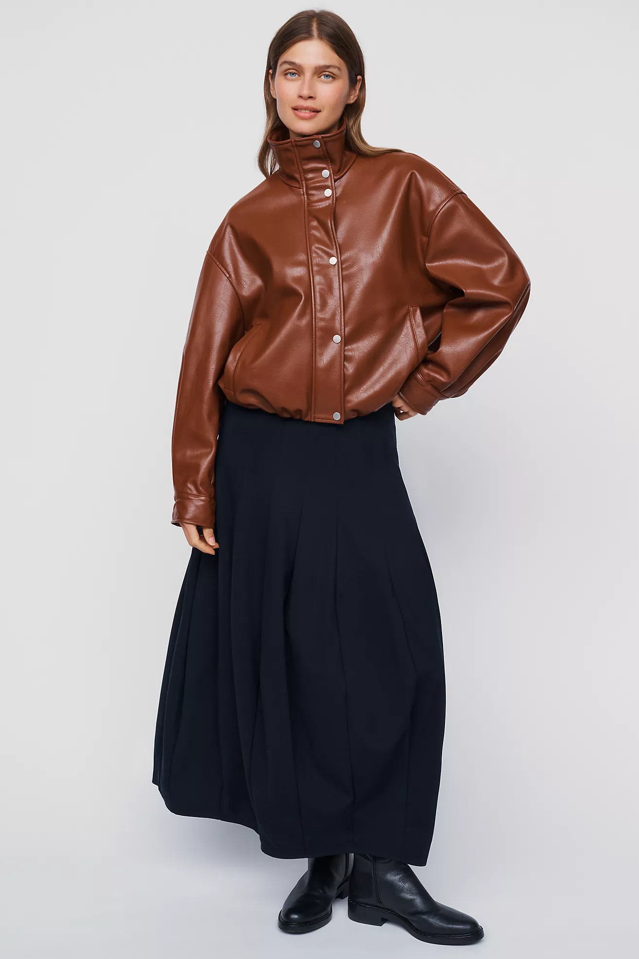 Modern Barrel Midi Skirt | Anthropologie (US)