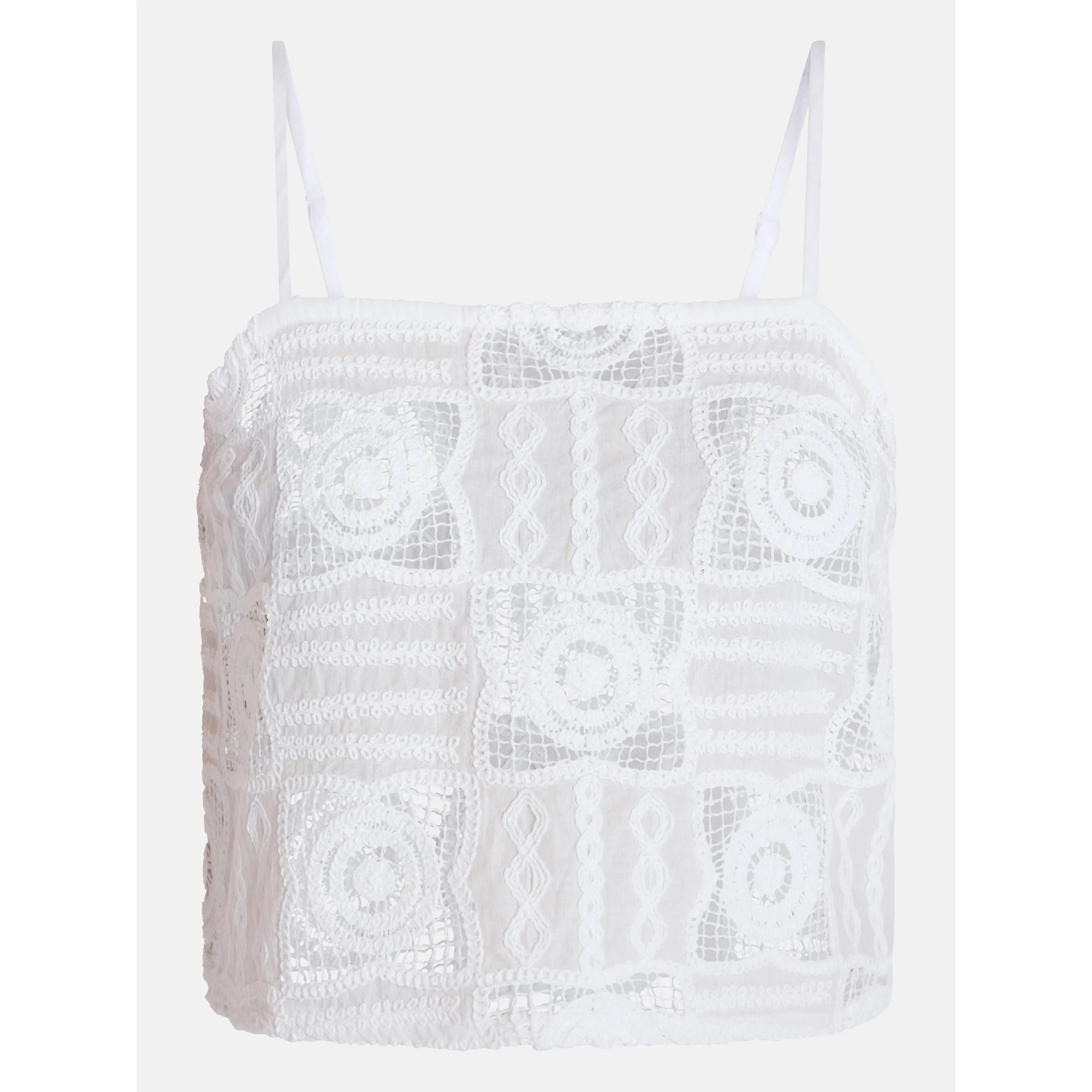 Time and Tru Women's and Women's Plus Cotton Crochet Coverup Tank Top, Sizes XS-3X | Walmart (US)