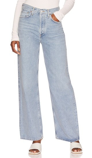 AGOLDE Low Rise Baggy in Denim-Light. - size 29 | Revolve Clothing (Global)