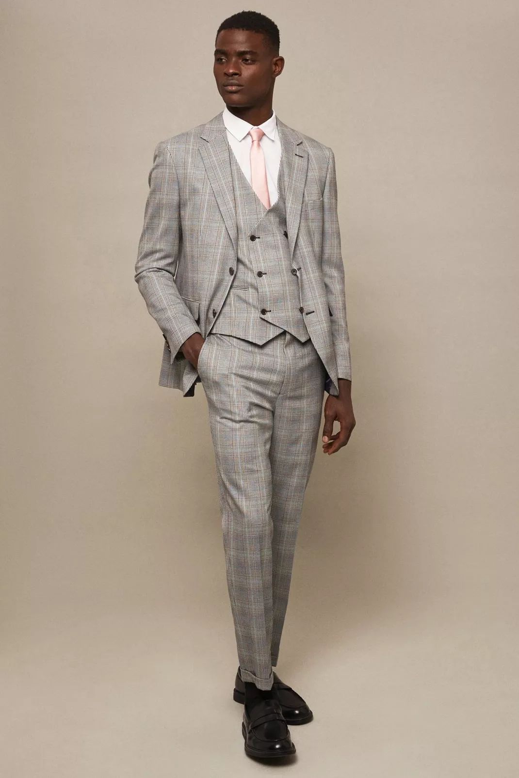 Buy Slim Fit Grey Highlight Check Suit Jacket for GBP 120.00 | Burton UK | Burton UK